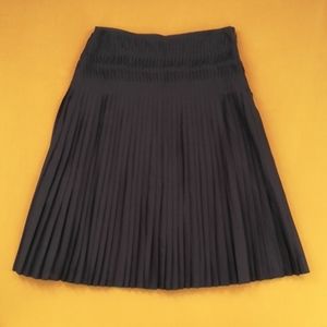 Club Monaco dark brown micro pleated midi skirt